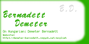 bernadett demeter business card